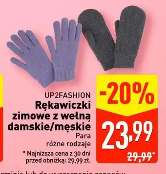 ALDI Rękawiczki z wełny męskie Up2Fashion oferta