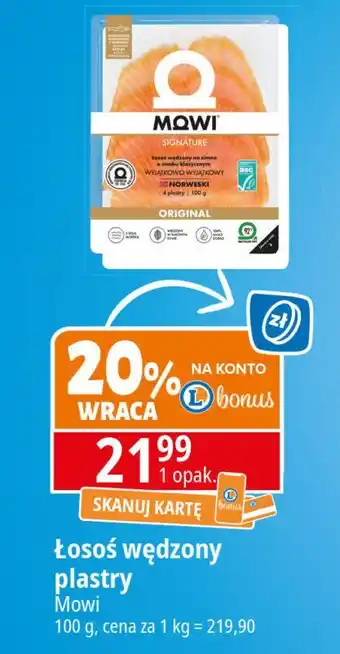 E.Leclerc Łosoś norweski wędzony w plastrach Mowi oferta