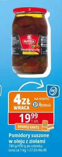 E.Leclerc Pomidory suszone w oleju z ziołami Wiodąca Marka Rustica oferta