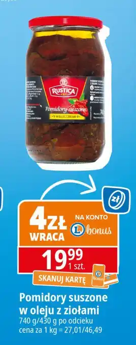 E.Leclerc Pomidory suszone w oleju z ziołami Wiodąca Marka Rustica oferta