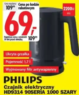 Media Expert PHILIPS Czajnik elektryczny HD9314 90SERIA 1000 SZARY X10 SZARA oferta