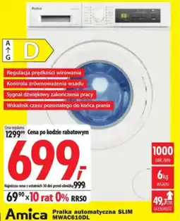 Media Expert Amica Pralka automatyczna SLIM MWAC610DL oferta