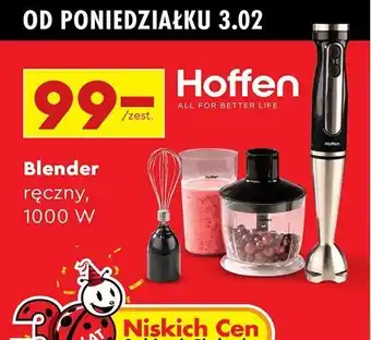 Biedronka Blender ręczny 1000 w z kubkiem Hoffen oferta