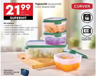 Biedronka Pojemnik prostokątny grand chef 1.8 l + 2 x 0.75 Curver oferta