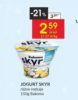 Społem Bakoma Skyr Jogurt typu islandzkiego ananas-kokos 150 g oferta