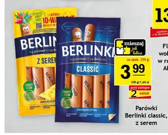 Gram Market Parówki Berlinki classic, z serem oferta