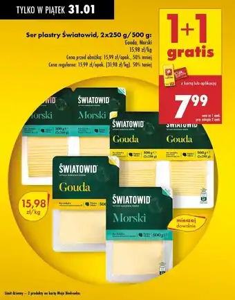 Biedronka Ser gouda plastry Światowid oferta