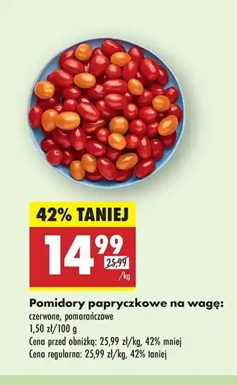 Biedronka Pomidory papryczkowe czerwone oferta