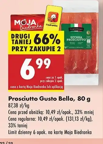 Biedronka Szynka prosciutto Gustobello oferta