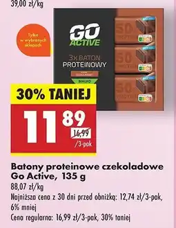 Biedronka Baton wysokobiałkowy czekoladowy Go active oferta