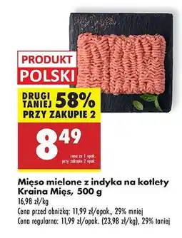 Biedronka Mięso mielone z indyka Kraina mięs oferta