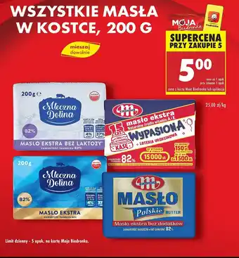 Biedronka Masło ekstra bez laktozy Mleczna dolina oferta