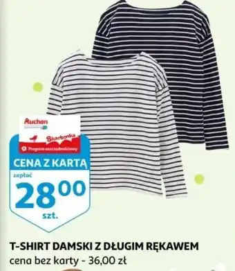 Auchan T-shirt damski z długim rękawem oferta