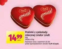 Społem Lindt Lindor Praliny z czekolady mlecznej z nadzieniem 50 g oferta