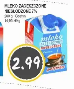 Słoneczko SM Gostyń Mleko gostyńskie zagęszczone niesłodzone 7,5% tłuszczu 200 g oferta