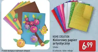 ALDI Papier kolorowy 24 arkusze Home Creation oferta