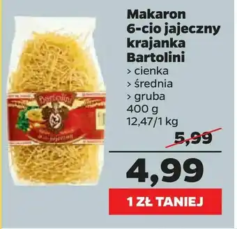 Netto Makaron 6-cio jajeczny krajanka Bartolini oferta