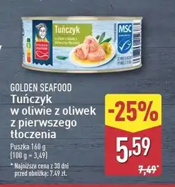 ALDI Tuńczyk w oliwie z oliwek z pierwszego tłoczenia Golden seafood oferta