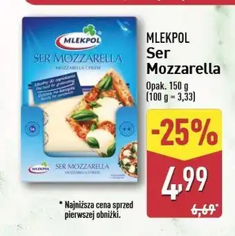 ALDI Ser mozzarella - plastry Mlekpol oferta