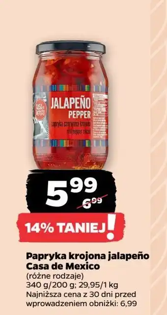 Netto Papryka jalapeno czerwona krojona Casa de mexico oferta