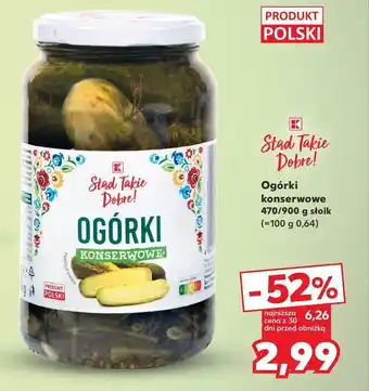 Kaufland Ogorki konserwowe K-classic stąd takie dobre! oferta