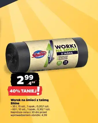 Netto Worki na śmieci z taśmą 60 l Shine Classic oferta