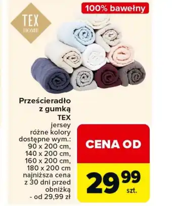 Carrefour Market Prześcieradło z gumką TEX oferta