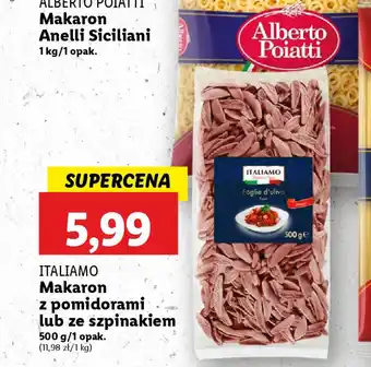 Lidl ITALIAMO Makaron z pomidorami / ze szpinakiem oferta