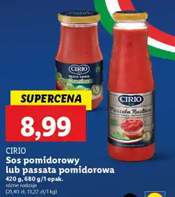 Lidl CIRIO Sos pomidorowy lub passata pomidorowa oferta