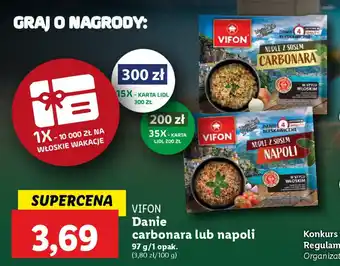 Lidl VIFON Danie carbonara lub napoli oferta