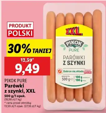 Lidl Parówki z szynki ekstra Pikok Pure oferta