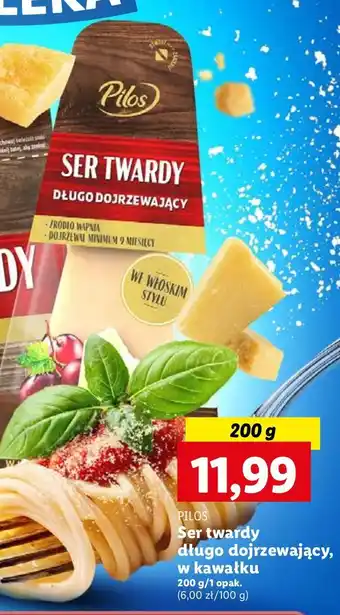 Lidl Ser twardy długo dojrzewający Pilos oferta