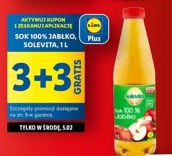 Lidl Sok jabłkowy 100 % Solevita oferta