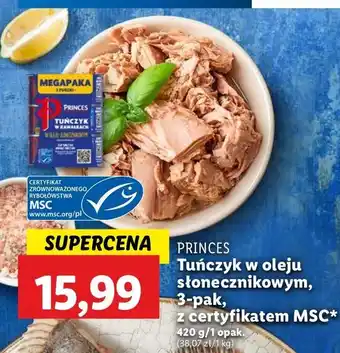 Lidl Tuńczyk w kawałkach oleju słonecznikowym Princes oferta