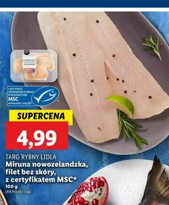 Lidl Miruna nowozelandzka filet bez skóry Targ Rybny Lidla oferta