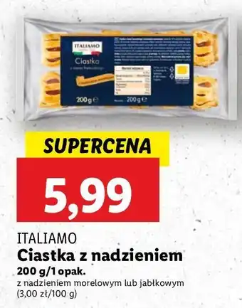 Lidl Ciastka z nadzieniem jabłkowym Italiamo oferta