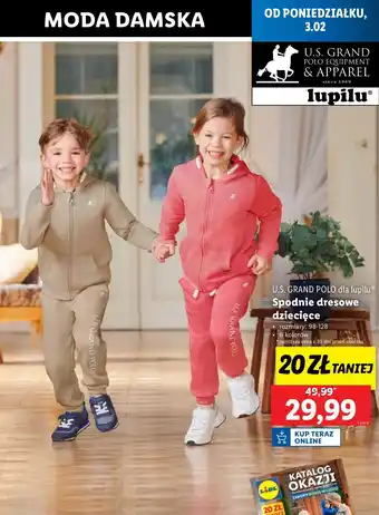 Lidl Spodnie dresowe chłopięce 98-128 Lupilu oferta