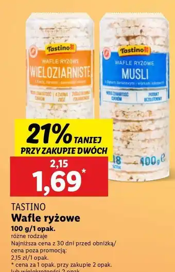 Lidl Wafle ryżowe musli Tastino oferta