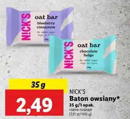 Lidl Baton owsiany chocolate fudge N!Ck's oferta