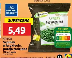 Lidl Szpinak rozdrobniony Agram oferta