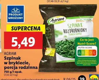 Lidl Szpinak rozdrobniony Agram oferta