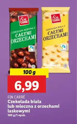 Lidl Czekolada biała z całymi orzechami laskowymi Fin Carre oferta