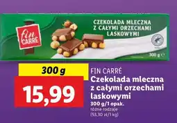 Lidl Czekolada mleczna z całymi orzechami laskowymi Fin Carre oferta