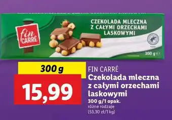 Lidl Czekolada mleczna z całymi orzechami laskowymi Fin Carre oferta