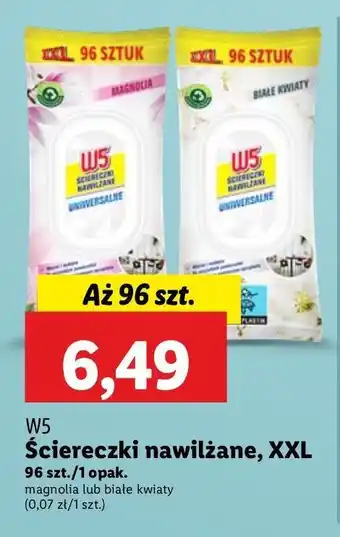 Lidl Ściereczki nawilżane białe kwiaty W5 oferta