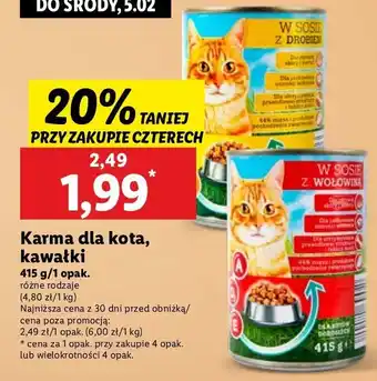 Lidl Karma dla kota w sosie z drobiem oferta