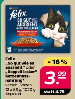 Netto Felix „So gut wie es aussieht“ oder „Doppelt lecker“ Katzennassnahrung oferta