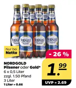 Netto NORDGOLD Pilsener oder Gold oferta