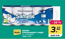 Netto Samelle Toilettenpapier 3-lagig oferta