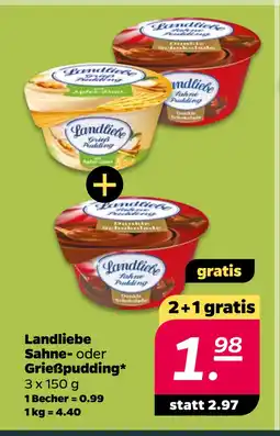 Netto Landliebe Sahne- oder Grießpudding oferta